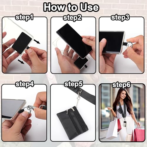 XANGNIER Clip and Go Strap for Phone with Wallet Crossbody,Black - color: Black