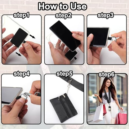 XANGNIER Clip and Go Strap for Phone with Wallet Crossbody,Black - color: Black
