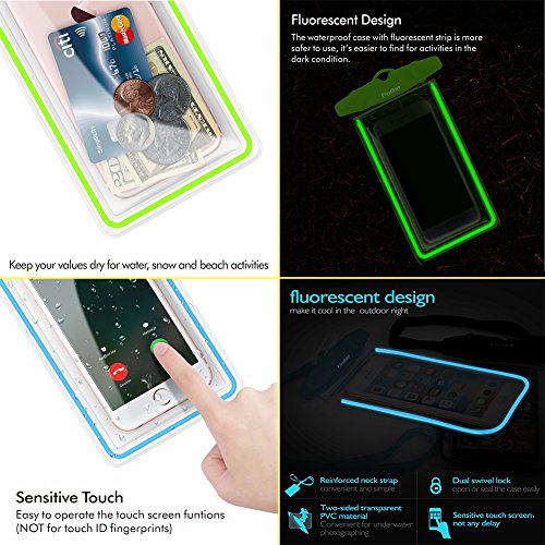 Universal Waterproof Phone Pouch, 4 Pack Waterproof Phone Case for iPhone 17/16/15/14 Pro Max Samsung Galaxy Note up to 6.9", IPX8 Cellphone Dry Bag Beach Essentials, Lanyard Included