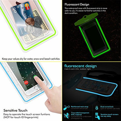 Universal Waterproof Phone Pouch, 4 Pack Waterproof Phone Case for iPhone 17/16/15/14 Pro Max Samsung Galaxy Note up to 6.9", IPX8 Cellphone Dry Bag Beach Essentials, Lanyard Included