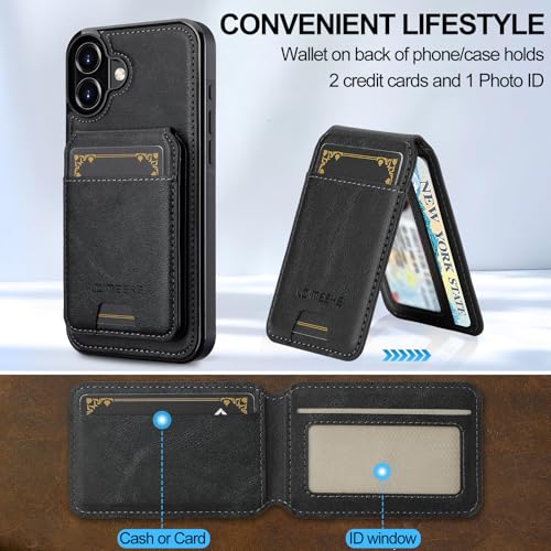 L3 2 in 1 Detachable Leather Wallet and Phone Cases Compatible with iPhone 17 Case with Card Holder RFID Blocking, Compatible with Magsafe Charging 6.3 Kickstand (Black, IP 17) - color: Black, size: 6.3 inches
