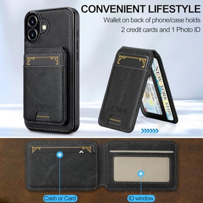L3 2 in 1 Detachable Leather Wallet and Phone Cases Compatible with iPhone 17 Case with Card Holder RFID Blocking, Compatible with Magsafe Charging 6.3 Kickstand (Black, IP 17) - color: Black, size: 6.3 inches