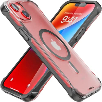 REBEL Phone Case for iPhone 14 Plus [Frosted Series Gen-4] Strong MagSafe Compatible, Translucent Matte Texture, Protective Shockproof Bumpers, Metal Buttons, 6.7 Inch 2023 Cover (Frosted Black) - color: Frosted Black, size: iPhone 14 Plus