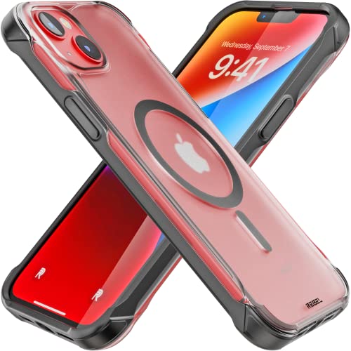 REBEL Phone Case for iPhone 14 Plus [Frosted Series Gen-4] Strong MagSafe Compatible, Translucent Matte Texture, Protective Shockproof Bumpers, Metal Buttons, 6.7 Inch 2023 Cover (Frosted Black) - color: Frosted Black, size: iPhone 14 Plus