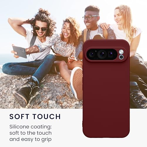 kwmobile Case Compatible with Google Pixel 9 Pro XL Case - Protective Slim TPU Phone Cover - Soft Matte Finish - Bordeaux Violet - color: bordeaux violet
