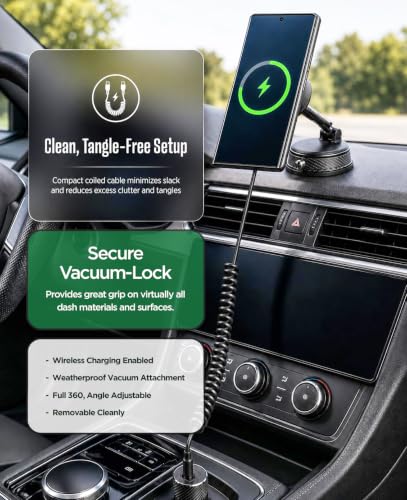 Galvanox™ X8-PRO Vacuum Suction Car Mount Wireless Charger for Samsung
