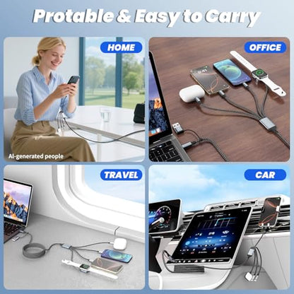 MPATIBY Travel Vacation Essentials 4 in 2 Dual Type C Multi Charging Cable