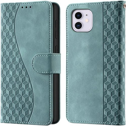 Flip Wallet Case for iPhone 11 PU Leather Fog Green | RFID Blocking, 3 Card Slots & 1 Cash Pocket, Magnetic Closure, Kickstand Function, Leather Flip Case for iPhone 11 - color: Fog green
