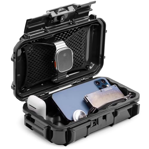 Evergreen 56 Dry Box - EDC Tough Protective Case USA Made for Organization of Cameras, Phones, Camping, Fishing, Hiking, Water Sports (Black) - color: Black