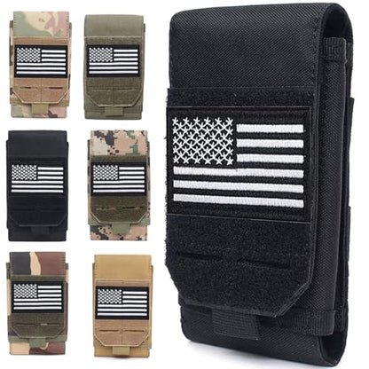 Molle Phone Pouch, Small Molle Pouches, Tactical Cell Phone Holster, Heavy Duty Waterproof Smartphone Case Holder for Vest Belt Waist (Black) - color: SIMPLE BLACK
