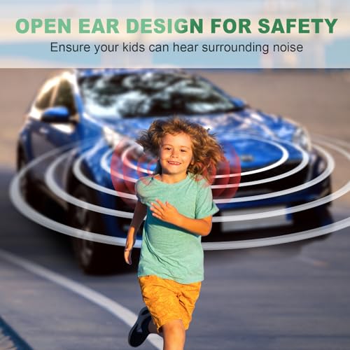 Mehomeli Kids Headphones, Bluetooth 5.2 Air Conduction Open Ear Headphones - color: Yellow