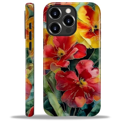 Case for iPhone 15 Pro Case,Vintage Floral Girly Design - Hybrid Dual Protection Silicone + Hard PC Shockproof Full Body Cover Slim Anti-Scratch Protective Case for Men Women - color: Vintage Floral Girly, size: iPhone 15 Pro