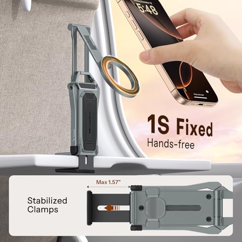 OMOTON TP02 360°Rotating Adjustable Aluminum for MagSafe Tripod Mount, Gray - color: 2-Gray