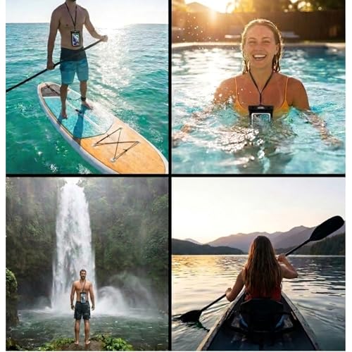 Salt Life Waterproof Phone Bag Sleeve – IPX8 100% Waterproof Protection, Universal Phone Pouch with Touchscreen Clear Window, Secure Seal Closure & Lanyard for Beach, Pool, Kayak & Travel (Pink) - color: Pink