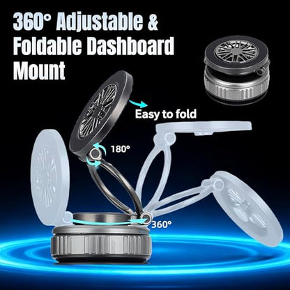 Magnetic Vacuum Car Phone Holder 360° Adjustable Foldable - color: Grey, size: GY-X25