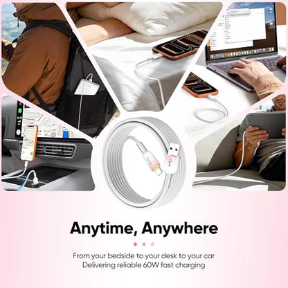 USB C to USB C Cable 6FT 5-Pack, 60W Fast Charging, 480Mbps Data - color: Pink, size: 6Feet