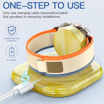 for Apple Watch Charger Stand, Magnetic Fast Charging Dock Portable Design - color: Marble Yellow