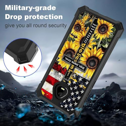 for Schok Volt Sv67q Sv67332 Case with Screen Protector, Military Grade Drop Protection, Dual Layer Hybrid Shockproof Protection TPU Phone Case for Schok Volt Sv67q, Cross American - color: Cross American