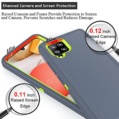 Compatible with Samsung Galaxy A42 5G Case,with Screen Protectors,Heavy Duty Rugged Shockproof Full Body Protection Kickstand Case with Belt Clip Holster for Samsung Galaxy A42 5G (Dark Grey+Green) - color: Dark Grey+Green