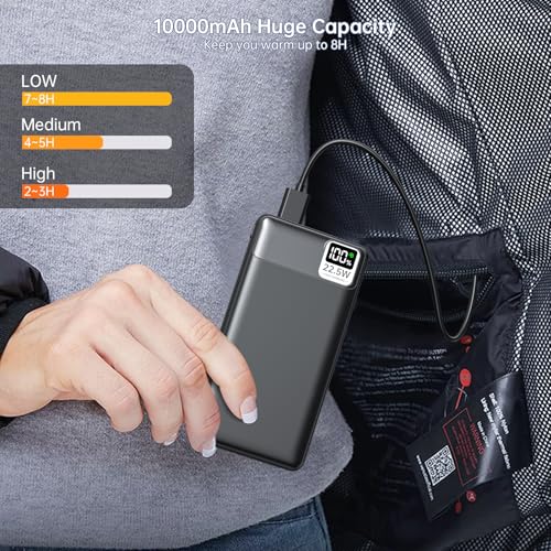 2PCS 5V 2A 3A 10000mAh Heated Vest/Jacket/Chair/Seat Battery Pack - color: Black+White, size: 10000mAh-2PCS