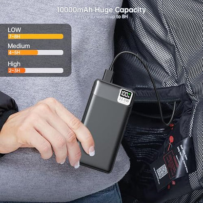 2PCS 5V 2A 3A 10000mAh Heated Vest/Jacket/Chair/Seat Battery Pack - color: Black+White, size: 10000mAh-2PCS