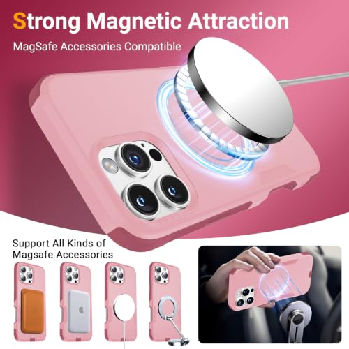 jaroco Magnetic for iPhone 16 Pro Max Case Heavy Duty Rugged Dual-Layer Pink - color: Pink, size: iPhone 16 Pro Max