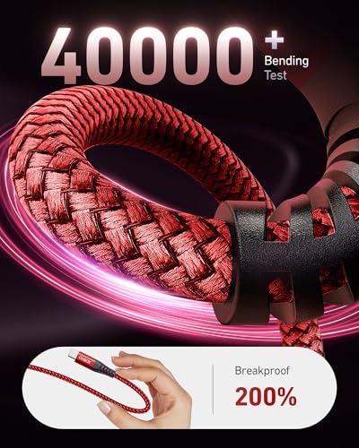 USB A to USB C Cable Fast Charging [2 Pack 6FT], USB to USB C Cable for Car - color: Red, size: 6FT, style: USB A to USB C