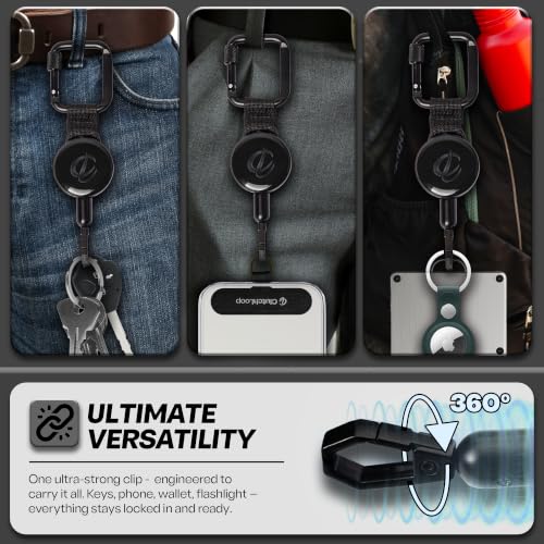 ClutchLoop Retractable Anti-Theft Phone Tether Lanyard Locking Carabiner