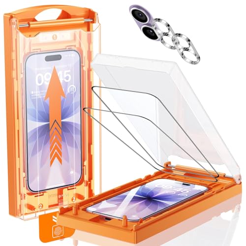 TOP 9H+ Glass 2+2 Packs for iPhone 17 Screen Protector with Lens Protector - size: iPhone 17