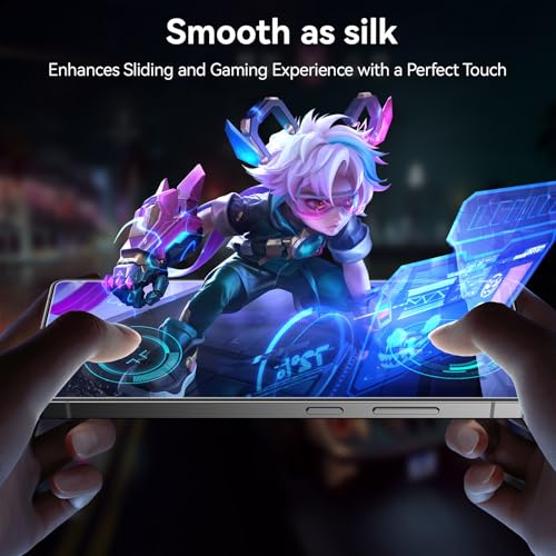 Esanik for S25 Ultra Anti Reflective Screen Protector, Anti-Glare & Fingerprint Unlock Compatible, Matte PET Film [Non-Glass], Auto-alignment Frame, Anti-Fingerprint, Smooth as Silk, 2+2 Pack - size: S25 Ultra-6.9 inch