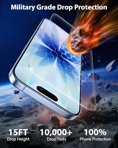 Mkeke 3 Pack Screen Protector for iPhone 17 6.3" [9H+ Tempered Glass] | [Military-Grade Drop Protection][Easy Installation Frame] HD Clear, Anti-Scratch, Bubble Free - size: for iPhone 17 6.3"