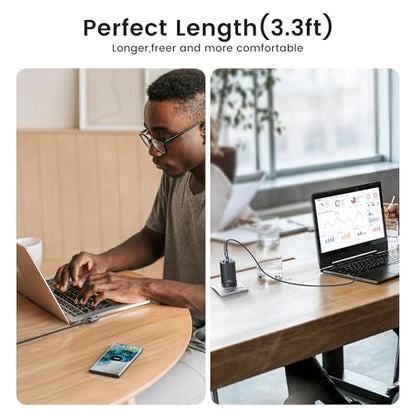 60W USB C Cable, Right Angle Type C Fast Charging Cable, 3.3FT 2-Pack - size: 3.3FT+3.3FT