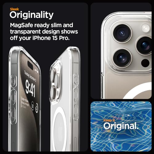 Spigen for iPhone 15 Pro Case, Ultra Hybrid MagFit [Anti-Yellowing] [Compatible with Magsafe] - Clear - color: Clear, size: iPhone 15 Pro