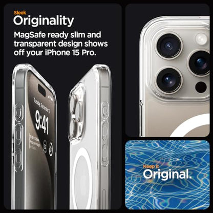 Spigen for iPhone 15 Pro Case, Ultra Hybrid MagFit [Anti-Yellowing] [Compatible with Magsafe] - Clear - color: Clear, size: iPhone 15 Pro