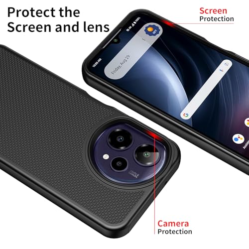 for Cricket Icon Plus 2026 (Plus Version Only) /AT&T Verge 2 Case with Tempered Glass Screen Protector,Dual Layer Heavy Duty Shockproof Protection (Black) - color: Black