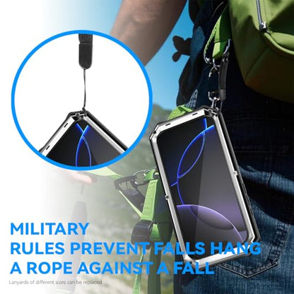 Simicoo Military Metal Heavy Duty Case Compatible with iPhone 17 Pro, Drop Protection Rugged Defender Metal Bumper Screws Phone Cover with Stand Gorilla Glass Camera Cover Full Body Dustproof Silver - color: Silver, size: iPhone 17 Pro