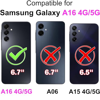 for Samsung Galaxy A16 5G Wallet case, Black-Cube | 3 Card Holders, Kickstand, Shockproof TPU Shell, PU Leather, Magnetic Closure, Protective Flip Folio Cover, Women - color: 4