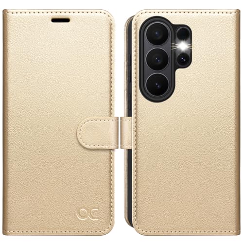 OCASE for Samsung Galaxy S26 Ultra Wallet Case, Card Holder, Gold | RFID Blocking, Kickstand, Magnetic Closure, PU Leather Flip Folio, Shockproof TPU Shell, Protective Phone Cover (6.9") 2026 - color: Gold, size: Samsung Galaxy S26 Ultra