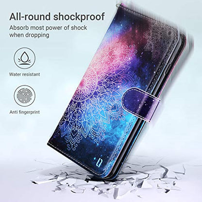 ULAK for iPhone SE 3(2022)/SE(2020)/8/7 Wallet Case Card Holder, Mandala | Premium PU Leather Flip Case with Kickstand Card Slots,RFID Blocking,Wrist Strap, Durable Shockproof Cover 4.7 Inch - color: Mandala
