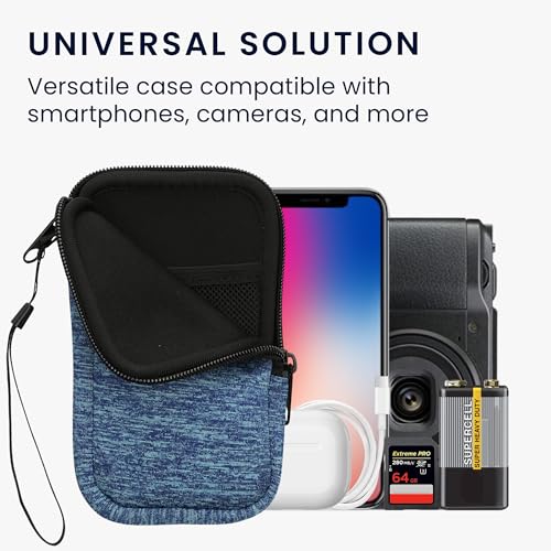 kwmobile Universal Phone Pouch Size M - 5.5" - Neoprene Smartphone Pouch with Zip - Water-Repellent Mobile Phone Case - Sleeve in Ocean Blue/Light Blue - color: ocean blue / light blue, size: M - 5.5"