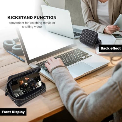 Harryshell Compatible with iPhone 17 Pro Max Case Wallet Multi Zipper Detachable Removable Cover Purse with RFID Blocking Card Slots Holder Mirror Crossbody Strap (Compatible with Magsafe - Black) - color: Compatible with Magsafe - Black, size: iPhone 17