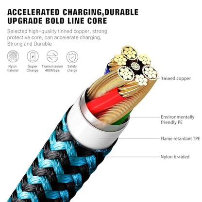 SHUSEL USB Lightning Cable,MFi Certified iPhone Charger Cord (3-Pack,10FT) - size: 10FT