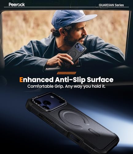 Heavy Duty for iPhone 17 Pro Max Case, [20FT Military Grade Drop Protection] Dual-Layer Shockproof Protective Phone Case, Fit for Magsafe, Rugged Tough Durable Cover, Guardian Series - Black - color: Black