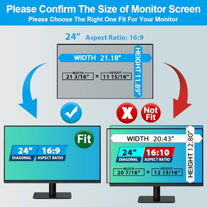 STARY [2 Pack 24 Inch Computer Monitor Privacy Screen for 16:9 Ratio - size: 24 Inch 16:9 Upgrade