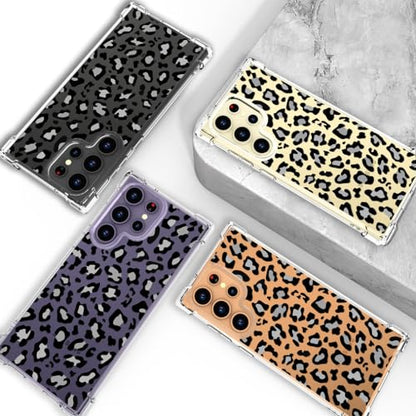 Hungo Galaxy S24 Ultra Case Leopard Cheetah Cute Clear Design, Girly for Women Girls Floral Transparent Case Compatible with Samsung Galaxy S24 Ultra Leopard Cheetah Print - color: Leopard Cheetah