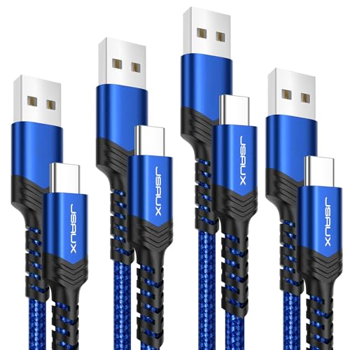 JSAUX USB to USB C Cable 4-Pack (10ft+6.6ft+3.3ft+3.3ft), Blue - color: Blue, size: 3.3ft+3.3ft+6.6ft+10ft
