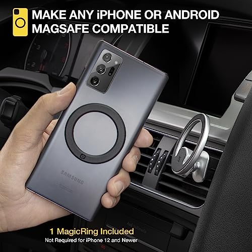 Scosche MagicMount MEMSV Elite2 Magnetic Phone Mount for Car Vent, MagSafe Phone Holder with 360° Adjustable Magnet Head, iPhone Compatible Cell Phone Stand 17/16/15/14/13/12 & MagSafe Case, Silver - style: MagSafe Vent