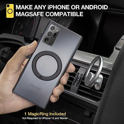 Scosche MagicMount MEMSV Elite2 Magnetic Phone Mount for Car Vent, MagSafe Phone Holder with 360° Adjustable Magnet Head, iPhone Compatible Cell Phone Stand 17/16/15/14/13/12 & MagSafe Case, Silver - style: MagSafe Vent