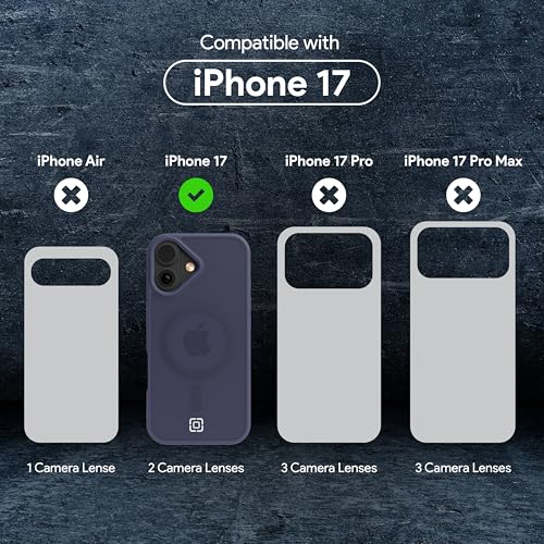 Incipio - Fog iPhone 17, Magsafe Compatible Phone Case, 10ft Drop Tested, Ultra Durable & Shock Absorbing, Scratch Resistant & Slim Profile (Navy) - color: Navy, size: iPhone 17