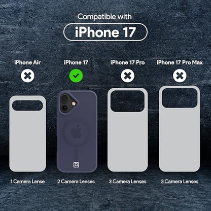 Incipio - Fog iPhone 17, Magsafe Compatible Phone Case, 10ft Drop Tested, Ultra Durable & Shock Absorbing, Scratch Resistant & Slim Profile (Navy) - color: Navy, size: iPhone 17